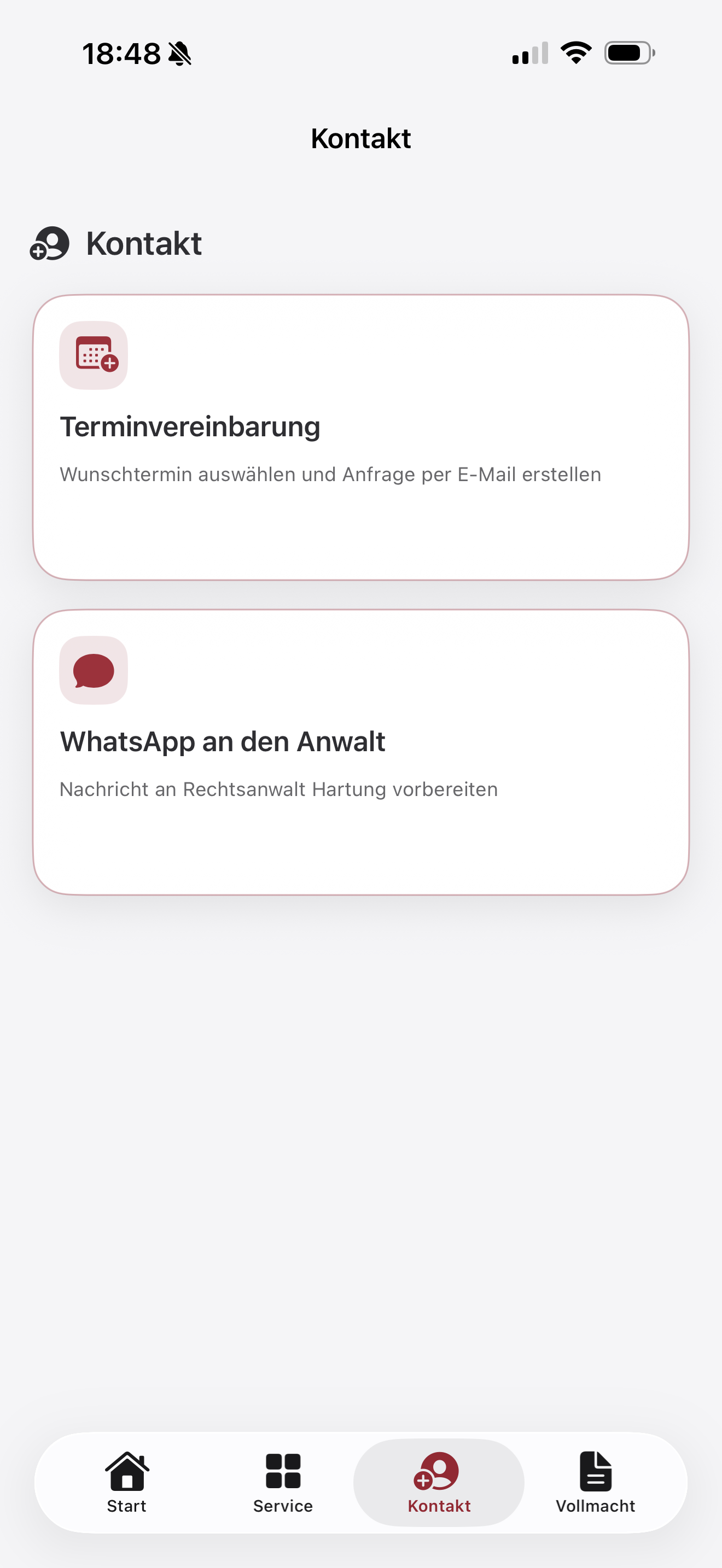 Screenshot der Verkehrsrecht App 4